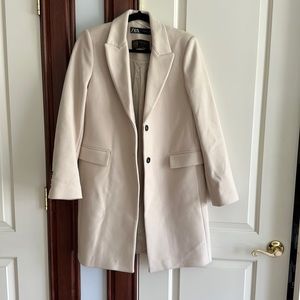 Zara fitted wool blend coat sz M